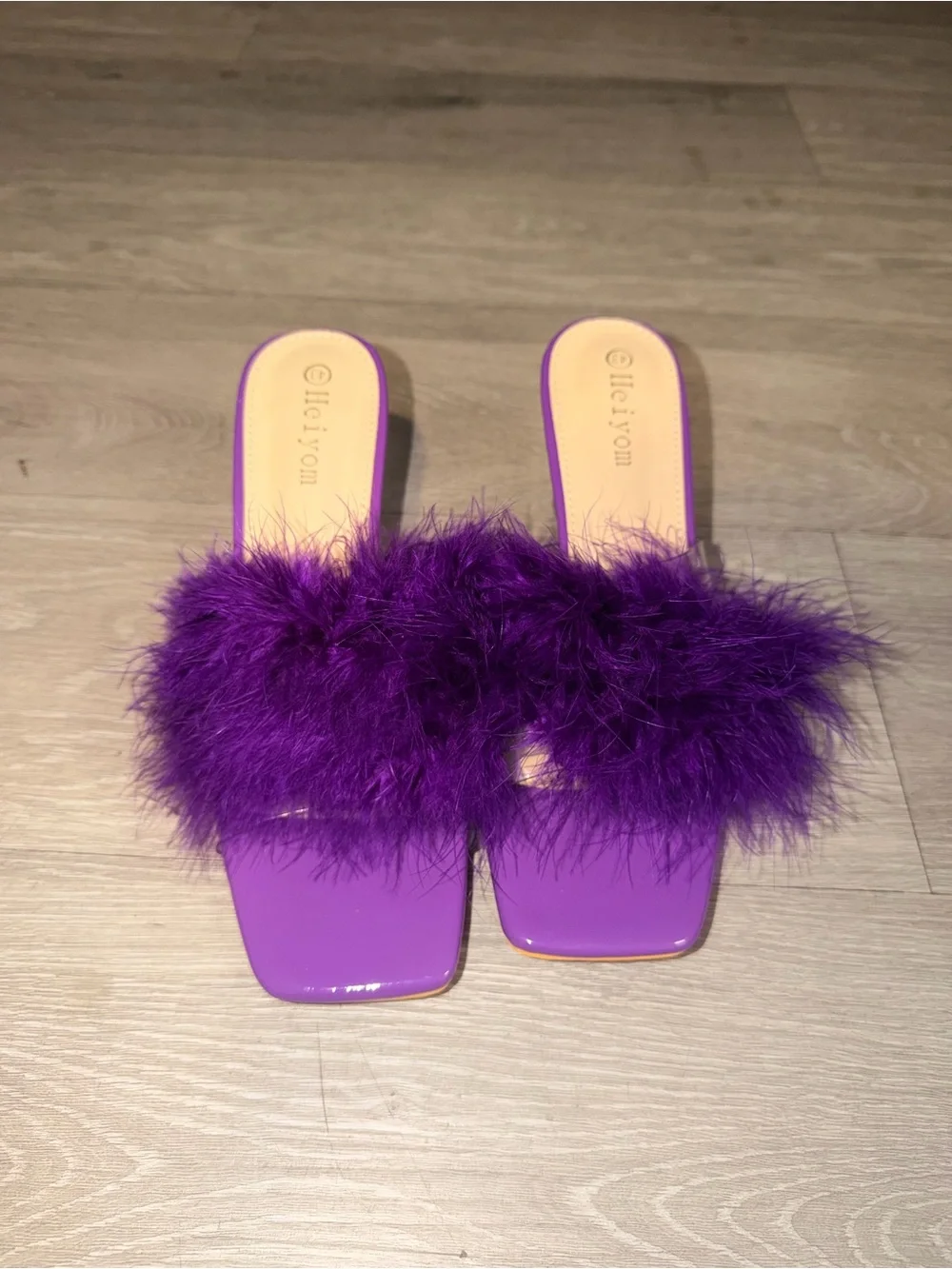 Purple Marabou Fuzzy Heels